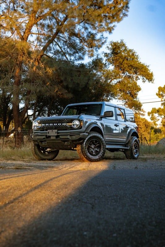 A detailed Ford Bronco at golden hour